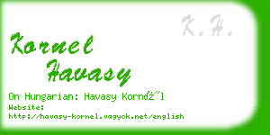 kornel havasy business card